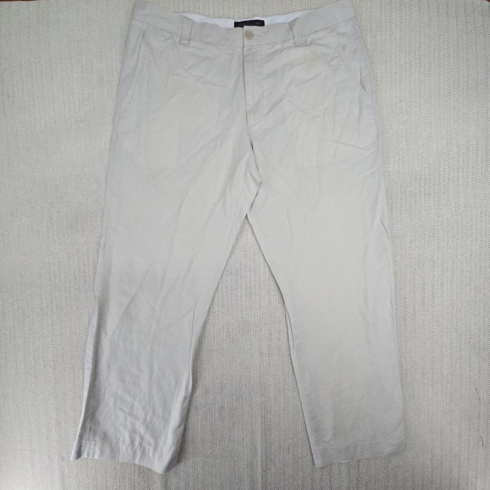 Banana Republic Pants Mens 36x30 Beige Ace Linen Chino Straight Leg Trouser